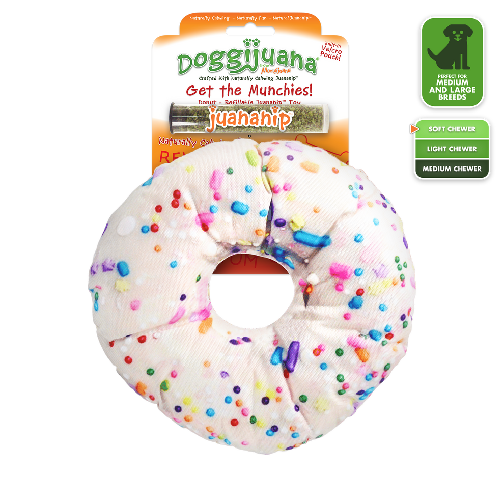 ●LOTONE & J-DOG Doggijuana Get the Munchies Refillable Donut Toy - Los Angeles, CA