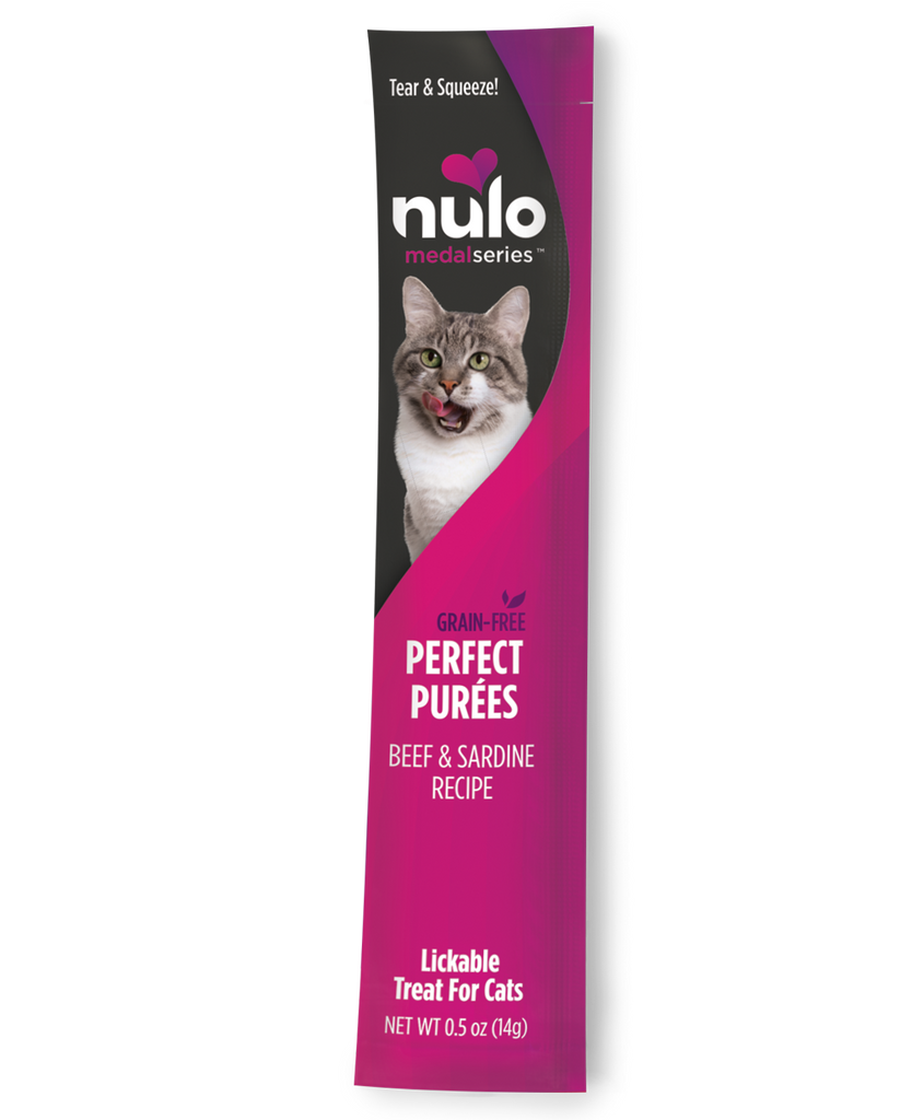 Nulo Medalseries Perfect Puree Beef Sardine Recipe Cat Treat Los Angeles CA West Hollywood CA Palm Springs CA Tailwaggers Pet Food Supplies