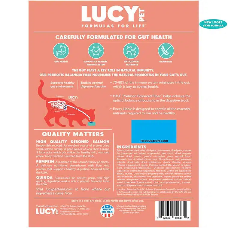 Lucy Pet Salmon Pumpkin and Quinoa Grain Free Formula Dry Cat Food