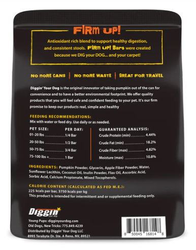 Diggin Your Dog Firm Up! Pumpkin Bars