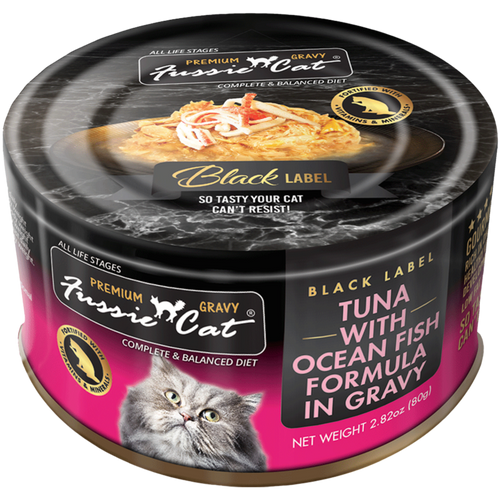 Fussie Cat Black Label Tuna with Ocean Fish Formula in Gravy Wet Cat Food