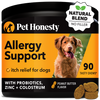 Pet Honesty Allergy Support Supplement Peanut Butter Flavor for Dogs (90 Soft Chews - 9.5 oz)