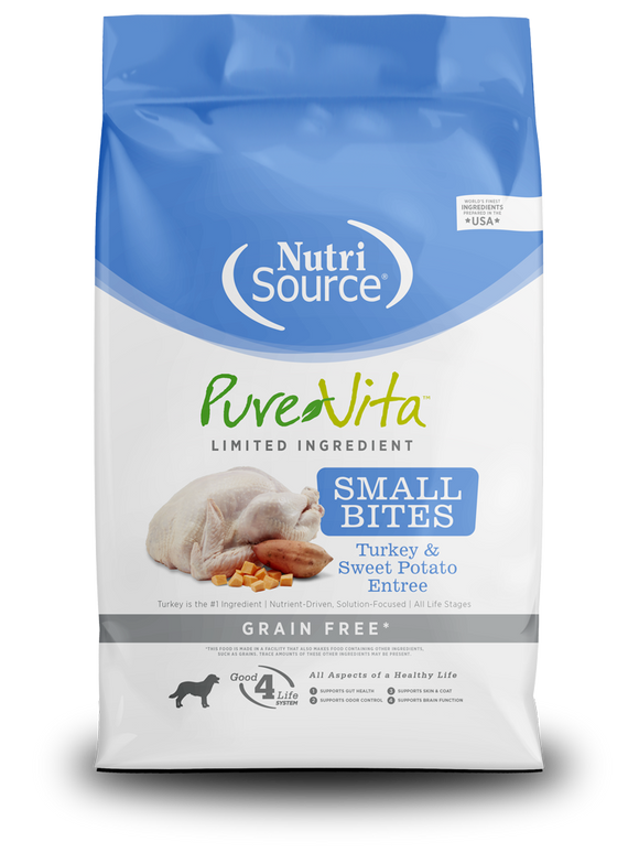 NutriSource® PureVita™ Limited Ingredient Small Bites Grain Free Turkey & Sweet Potato Entrée Dog Food