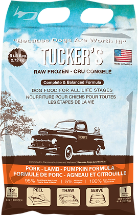 Tucker's Pork-Lamb-Pumpkin Complete and Balanced Raw Diets for Dogs