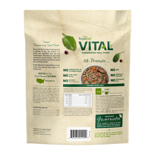 Freshpet Vital Fresh Cuts Chicken Recipe with Sweet Potatoes & Carrots for Dogs