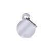 MyFamily ID Tag Basic Collection Small Round in Chrome Plated Brass (Small, Chrome)