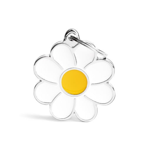 MyFamily ID Tag Big Daisy (Grande, White)