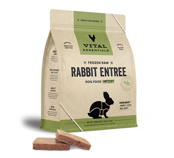 Vital Essentials Frozen Raw Rabbit Entrée Dog Food Patties