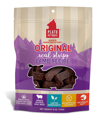 Plato Original Real Strips Lamb Dog Treats