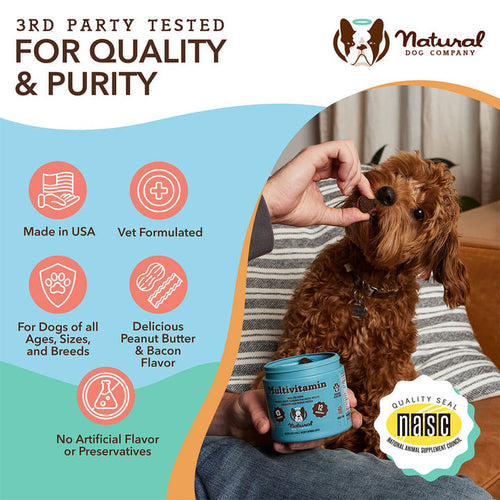 Natural Dog Company Multivitamin Supplement Soft Chews for Dogs