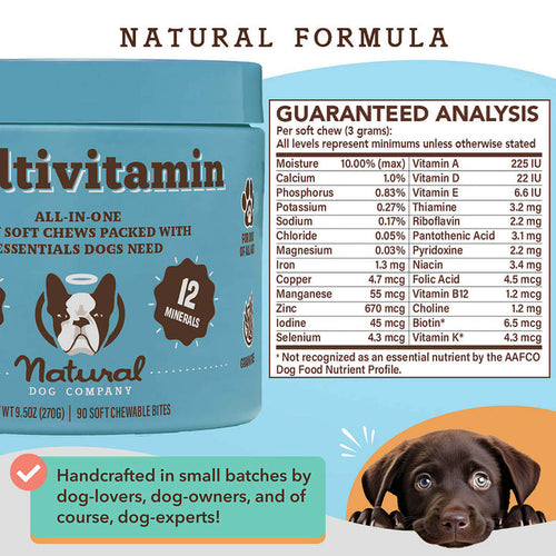 Natural Dog Company Multivitamin Supplement Soft Chews for Dogs