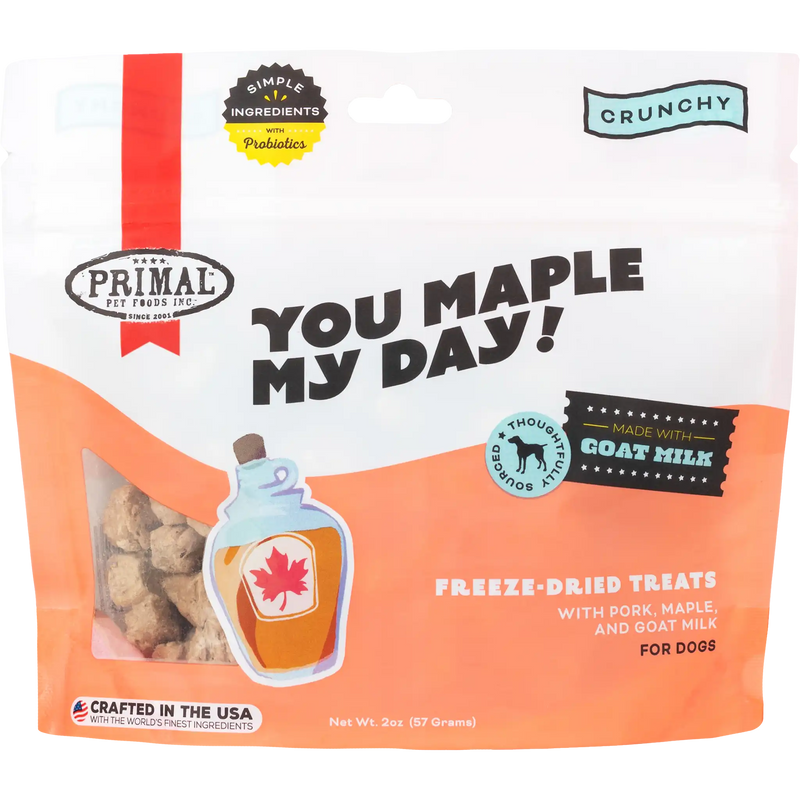 Primal You Maple My Day Pork, Maple, and Goat Milk Freeze Dried Dog ...