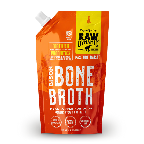 Raw Dynamic Pasture Raised Bison Bone Broth for Dogs