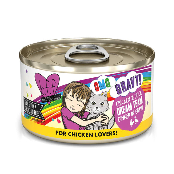 Weruva BFF OMG Gravy  Chicken & Duck Dream Team Dinner in Gravy Wet Cat Food