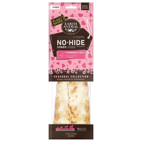 Earth Animal No-Hide Strips Strawberries & Cream