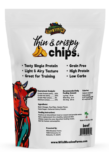 Wild Meadow Farms Thin & Crispy Chips - Beef Dog Treats