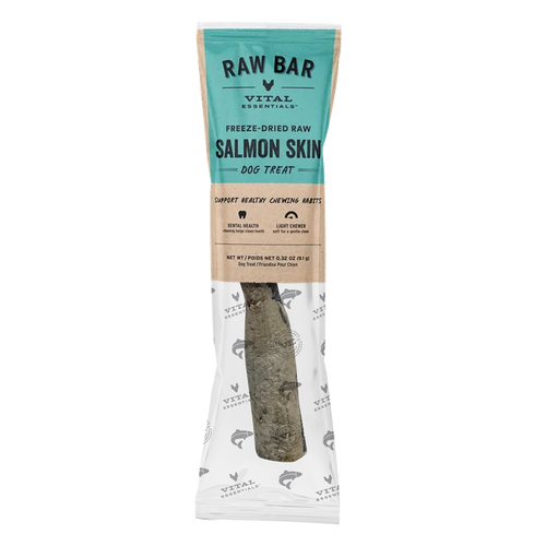 Vital Essentials Freeze-Dried Raw Bar Salmon Skins Single Ingredient Dog Chews