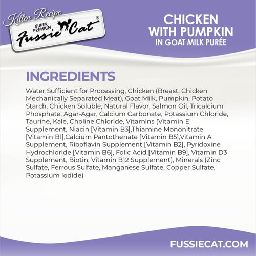 Fussie Cat Kitten Chicken with Pumpkin in Goat Milk Puree
