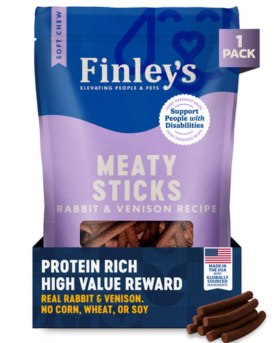 Finley's Rabbit & Venison Recipe Meaty Sticks