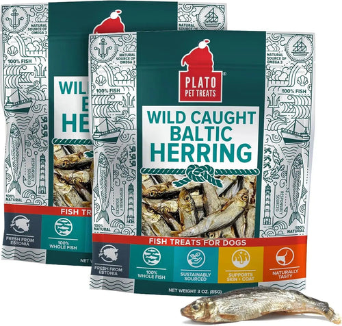 Platos Pet Treats Premium Wild Caught Baltic Herring Dog Treats