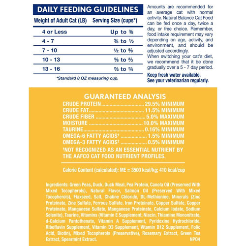Natural balance limited ingredient dry 2024 cat food