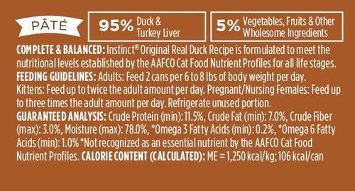 Nature's Variety Instinct Grain-Free Duck Formula Canned Cat Food