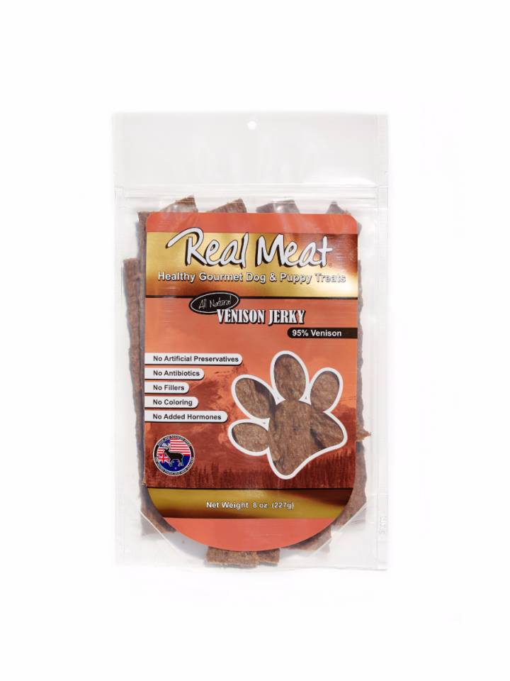 Real meat venison deals jerky dog treats