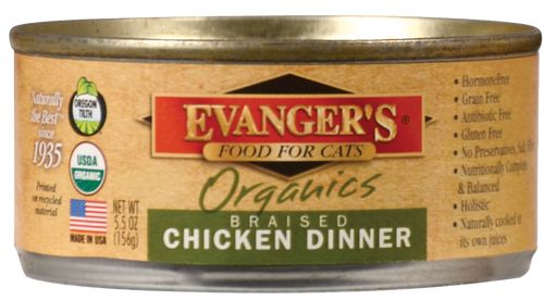 Evangers Organic Braised Chicken Canned Cat Food