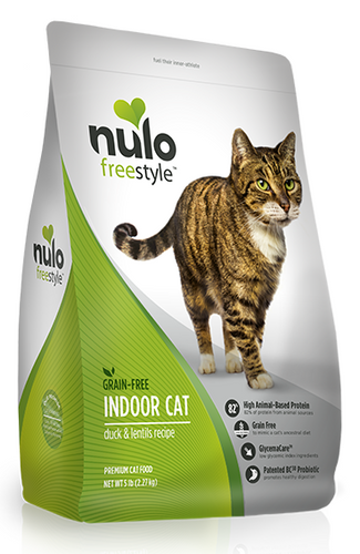 Nulo FreeStyle Indoor Cat Grain Free Duck and Lentils Recipe Dry Cat Food Los Angeles CA West Hollywood CA Palm Springs CA Tailwaggers Pet Food Supplies