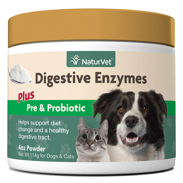 NaturVet Digestive Enzymes Powder with Prebiotics Probiotics Los Angeles CA West Hollywood CA Palm Springs CA Tailwaggers Pet Food Supplies