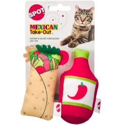 Ethical Pet SPOT Mexican Take Out 2 Pack Assorted Cat Toy