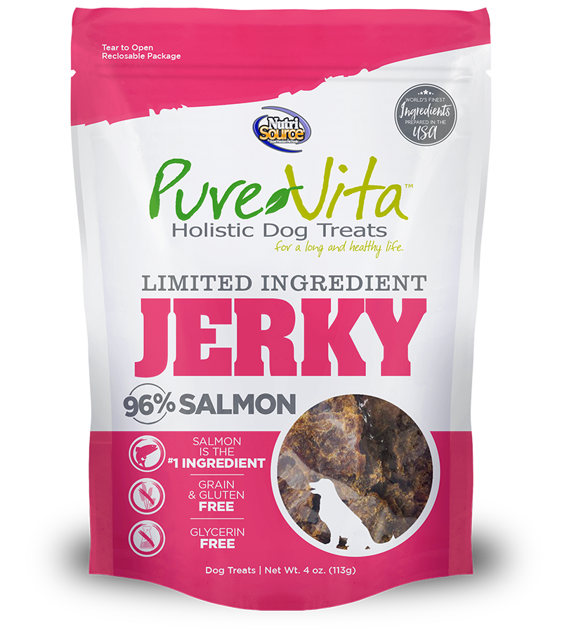 PureVita Limited Ingredient 96% Salmon Jerky Holistic Dog Treats