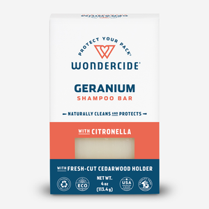 Wondercide Geranium Shampoo Bar for Dogs + Cats with Natural Essential Oils