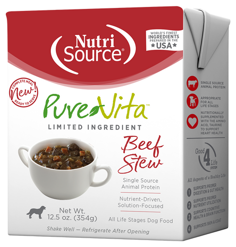 NutriSource Pure Vita Beef Stew Limited Ingredient Wet Dog Food