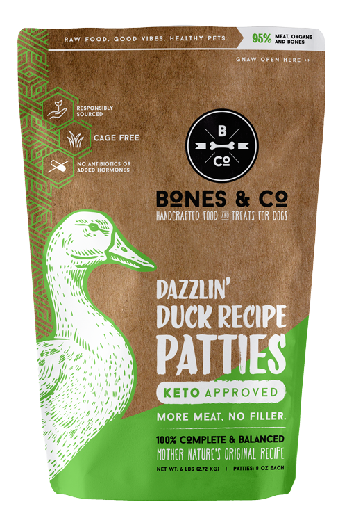 Bones & Co. Dazzlin' Duck Recipe Raw Frozen Patties Dog Food (6 Lb)