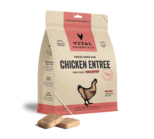 Vital Essentials Freeze-Dried Raw Chicken Entrée Mini Patties Dog Food