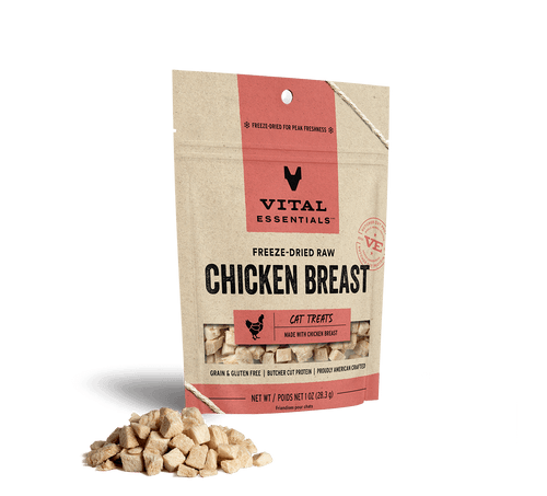 Vital Essentials Chicken Breast Freeze Dried Raw Cat Treats Los