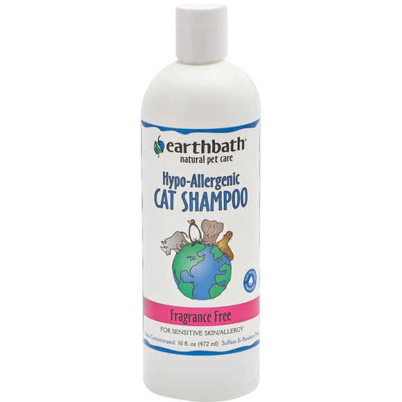 EARTHBATH CAT SHAMPOO HYPOALLERGENIC (16 OZ, FRAGRANCE FREE)